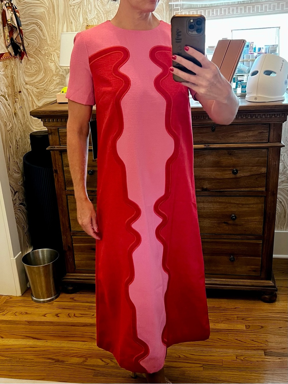 NWT Tuckernuck Red Pink Colorblock Maxi Dress XS